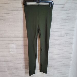 LOFT POINTE OLIVE GREEN LEGGINGS, SZ XS